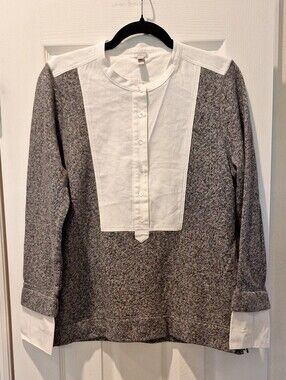 Jcrew - Gray button front sweatshirt - Large NWT